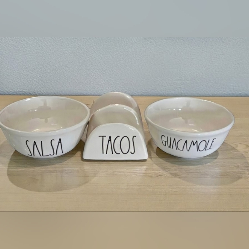 Rae Dunn Taco Holder and Bowls Set - Picture 5 of 5